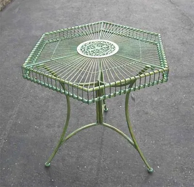  Garden Patio Table Hexagon Shaped Antique Green - Iron   • $139.95