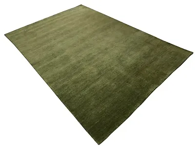 Oriental Rug Gabbeh Carpet 100% Wool Green Hand Woven Loom Debbich • £93.83