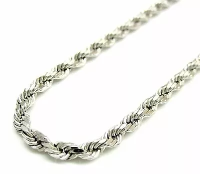 Solid 925 Sterling Silver Italian Rope Chain Mens Necklace 4.00mm - Diamond Cut • $41.99