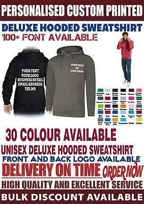 £11.99 • Buy Personalised Hoodie Custom Printed Your Text Logo Stag Hen Unisex Top Workwear