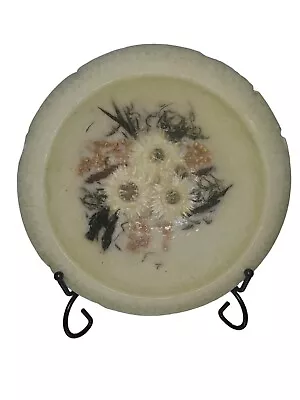 Habersham Candle Light Green Wax Bowl White Flowers Scented Stand Included  • $24.99