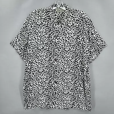 Kenny Flowers Shirt Mens 2XL XXL Button Up Organic Rayon Hawaiian Leopard Island • $29.99