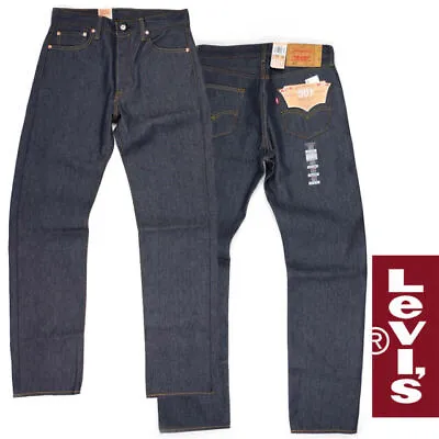Levis 501 Men's Original Shrink To Fit Button Fly Jeans Raw Rigid Blue 0000 NEW • $57.90