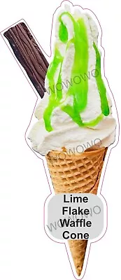 Ice Cream Van Sticker Lime Flake Waffle Cone Ice Cream Stickers Decals • £3.95