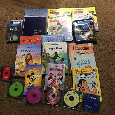 Disney Books Cds Movies Walt Disney Mickey Mouse Aladdin Lot Of 23  • £27.30