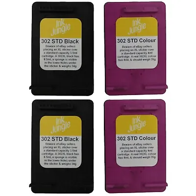 £46.95 • Buy Refilled HP 302 Black / Colour Ink Cartridges For DeskJet 3630 Inkjet Printer