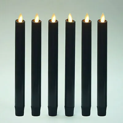 Luminara LED Flameless Flickering Battery Taper Candles Timer Black Set Of 2 4 6 • $134.31