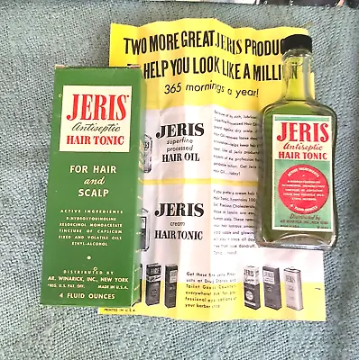 Original Jeris Hair Tonic Bottle And Box 1960's Barber Shop • $12.95