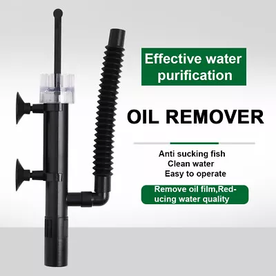 Adjustable Plastic Aquarium Oil Remover Water Surface Purification Cleaning Tool • £11.10