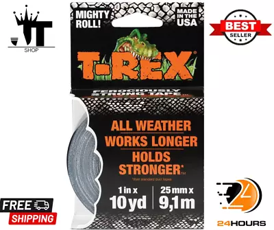 T-Rex Tape Waterproof Graphite Grey - 25mm X 9.14m | High Strength Repair Tape • £5.90