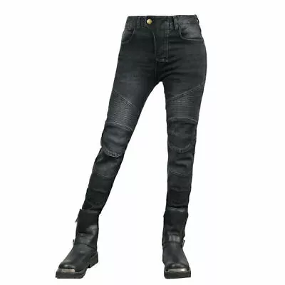 Women Motorcycle Stretch Jeans Motorbike Denim Pants Anti Fall Armour Protector • $82.95