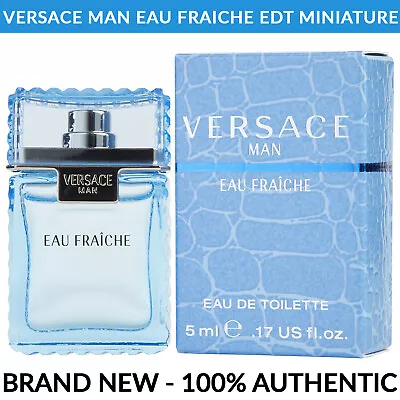 VERSACE Man Eau Fraiche EDT Men's Cologne 0.17 Oz / 5ml Miniature Bottle • $12.99