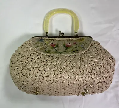 Vintage Jordan Marsh Florida Handbag Made In Japan 12  X 6.5  Floral Motif GC • $36