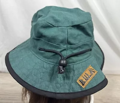 VTG 90s Bula Boonie Hat Green Canvas Made In USA OSFM Adjustable • $24.99
