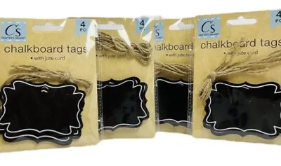 Chalkboard Tags Mini Labels 16 Ct With Jute Strings 4 Packs Of 4 NEW • $10.95