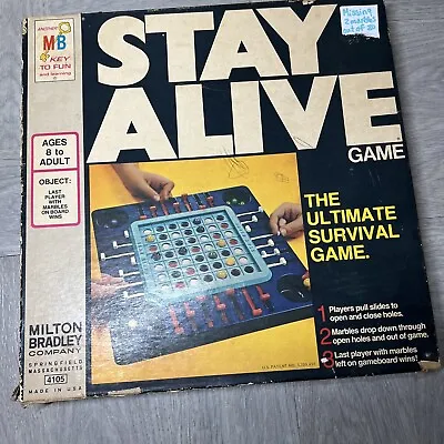 $13.99 • Buy 1971 Stay Alive Game Milton Bradley. 2 Marbles Missing
