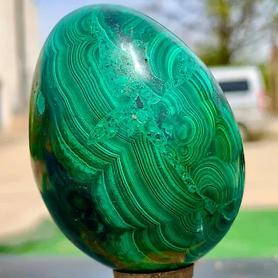 242G Natural Malachite Egg Quartzcrystal Energy Ball Reiki Healing • $157