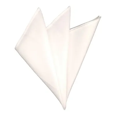 1670 Mens White Pocket Square 100% Cotton Solid Hanky Dress Handkerchief 12x12  • $11.48