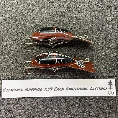 Lot Of 2 Fred Arbogast Mudbug Seein's Believin Vintage Crankbait Lures 3  - 261 • $19.99