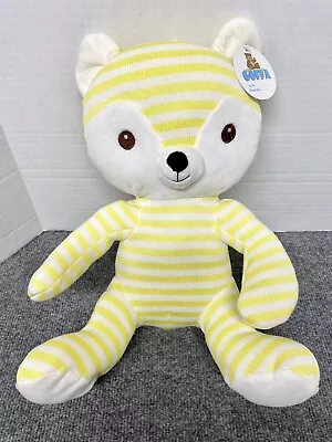 Goffa International Striped Knit Plush Fox Yellow & White Soft Stuffed Animal • $18.99