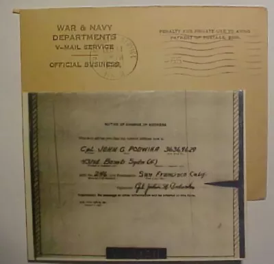 Us V Mail Apo 246 Guam Oct 1944 • $8.50