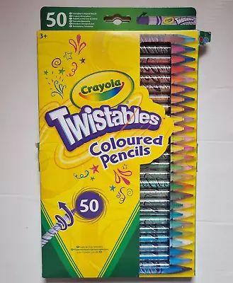 Crayola TWISTABLES Coloured Pencils 50 Pcs Set Pack Packaging Damaged • £16.90