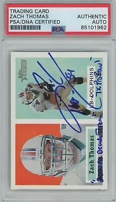 Zach Thomas 2002 Topps Heritage Inscribed HOF PSA/DNA Signed Auto Autograph • $100