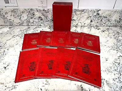 BEATRIX POTTER Vintage 9 Volume Grolier Society Box Set Red Leatherette Classics • $25