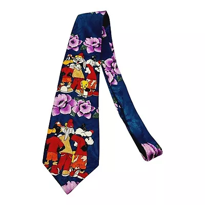 Vintage 90's Warner Bros Movie World Looney Toons Novelty Hawiian Themed Tie • $21.95