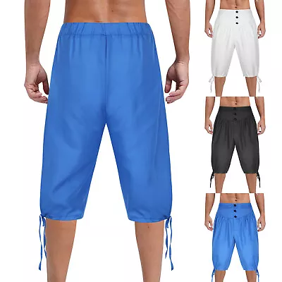 Mens Costume Lace-up Pants Pirate Bloomers Medieval Role Play Renaissance Punk • $11.27