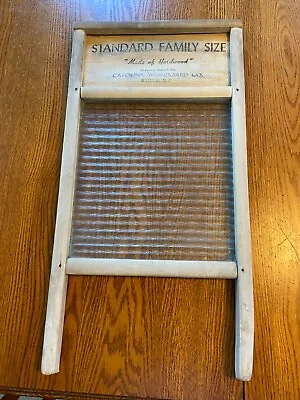 HTF Carolina Washboard Co Standard Family Size No. 80 Glass & Hardwood Washboard • $21.60