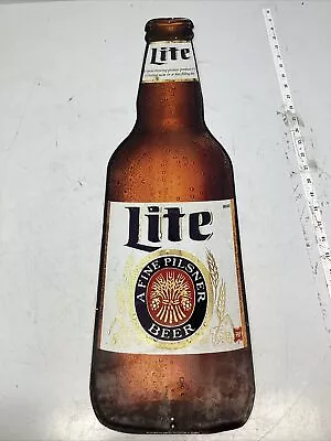 Vtg Miller Lite A Fine Pilsner Beer Metal Bar Beer Sign 29 X 8 • $44.95