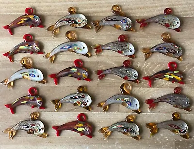 Midcentury Italian Murao Glass Set Of 19 Dolphin Ornaments • $50