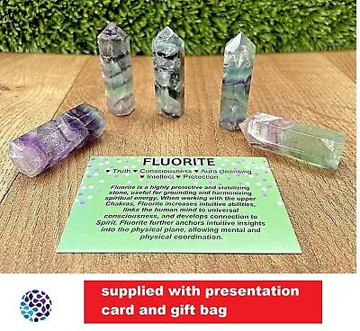 £5.99 • Buy Natural Rainbow Fluorite Obelisk Crystal Quartz Reiki Healing Tower Point 5-6cm 
