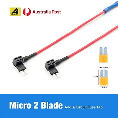 $6.99 • Buy Add A Circuit Fuse Tap Micro2 -5A Blade Fuse Holder ATM APM Plus Fusex2 Micro 2 