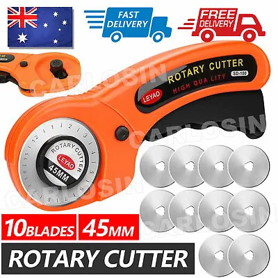 Rotary Cutter Professional Quilting Roller Fabric Cutting Tool+10pcs Blades MEL • $12.95