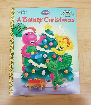 Vintage Barney EZ Peel Sticker Coloring Book A Barney Christmas (1997) New • $17.13