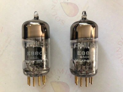£183.52 • Buy Mullard E88CC 6922 Tubes Matched Pair - Dimple Disc Getter - Mitcham 1973 - NOS