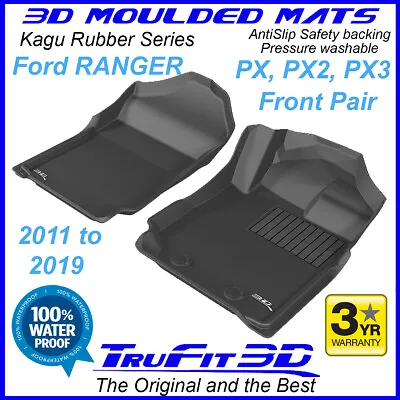 $159 • Buy Fits Ford Ranger PX PX2 PX3 2011-2021 Genuine 3D Front Black Rubber Floor Mats