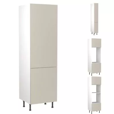 Kitchen Kit Cabinets Slab Tall Units Gloss Light Grey Door & Soft Close Hinges • £223.65