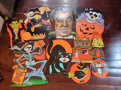 Lot Of 10 Vintage 1970s 1980s Die Cut Halloween Cardboard Classroom Decorations • $19.99
