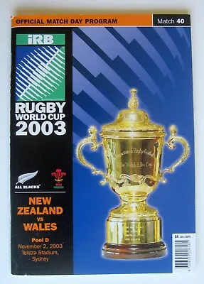 2003 RUGBY WORLD CUP PROGRAMME: POOL D New Zealand V Wales • £5.99