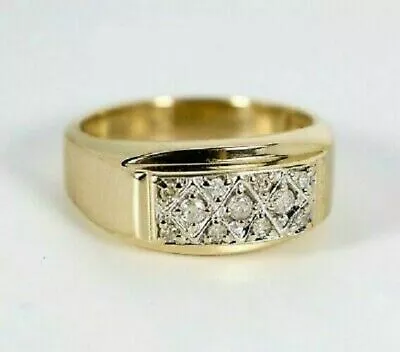 Men 14K Yellow Gold Over 1.00 CT Round Cut Diamond Wedding Engagement Ring • $96.31