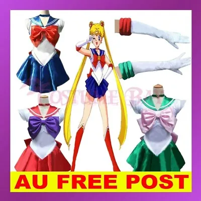 Sailor Moon Costume Cosplay Uniform Fancy Dress Up Sailormoon Party Outfit Glove • $33.45