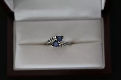 14K WG CEY Sapphire Diamond Ring • $99