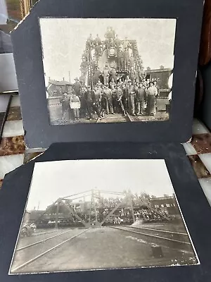 Railway Colorado & Southern Steam Engine Locomotive Train 1920s Men Working • $90