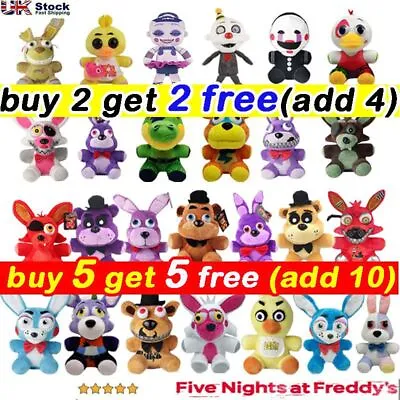 FNAF Five Nights At Freddy's Plush Doll Toy Plushies Bear Foxy Sundrop Moon Gift • £7.01