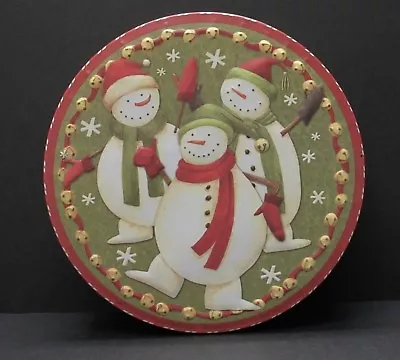 Vintage Debbie Mumm Snowmen Christmas Tin 3-D Decorative Joan Fabric  • $9.95