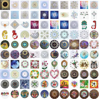 $14.40 • Buy DIY Diamond Painting Wood Clock DIY Wall Art Mosaic Ornaments Home Decor Gifts