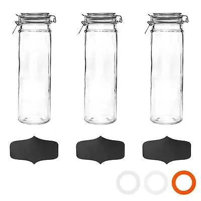 Argon Tableware Spaghetti Jars - Chalkboard Stickers - 2L - White Seal - X3 • $36.70